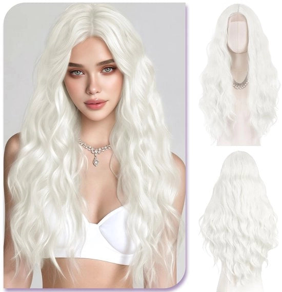 Pruica in Fibra Sintetica a Sezione Mediana - Lunghezza 70 cm - Capelli a Gomitolo - Temperatura Resistente - Utilizzabile per Cosplay e Feste - Manufatto Artigianale - Pezzo di Capelli