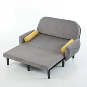 Divano Loveseat in Velluto Grigio con Contenitore, Letto e Poltrona Relax