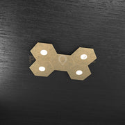 HEXAGON APPLIQUE-PLAFONIERA 4 LUCI + 1 DECORATIVO FOGLIA ORO 1142-4L1D-FO