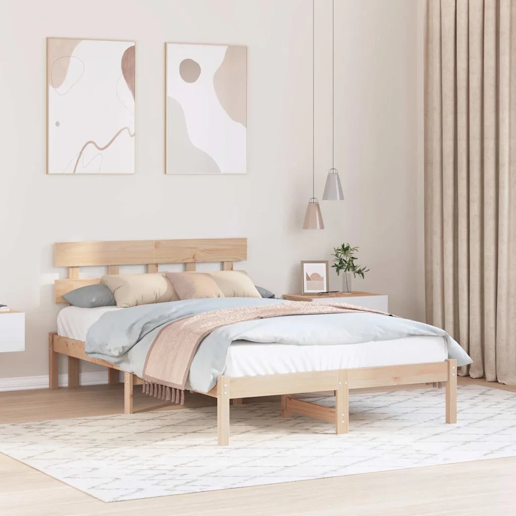 Struttura del letto Marrone 140 x 190 cm Legno massello di pino