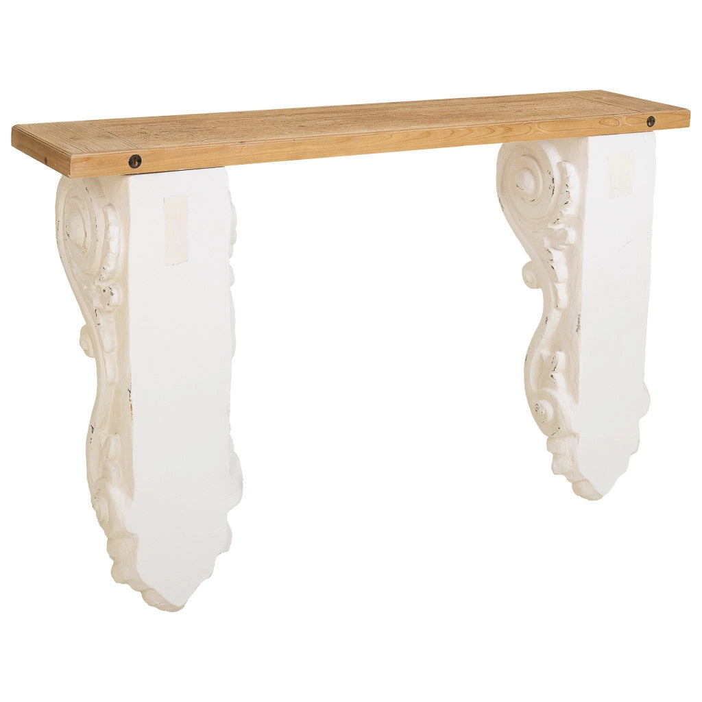 Mobile da ingresso in legno bianco 153x32,5x93h