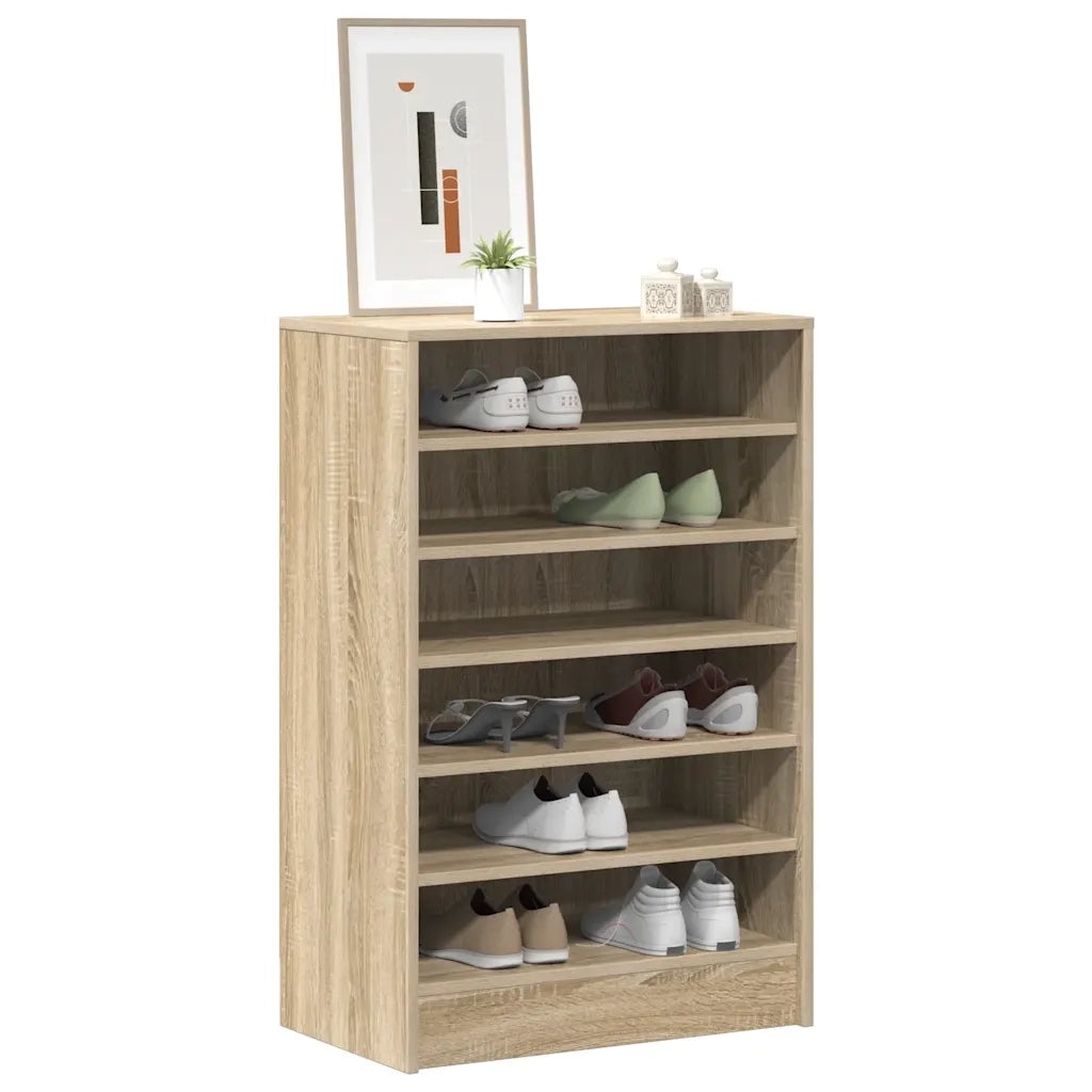 Scarpiera-Scaffale per scarpe Rovere Sonoma 60x35x92 cm in Truciolato 230203