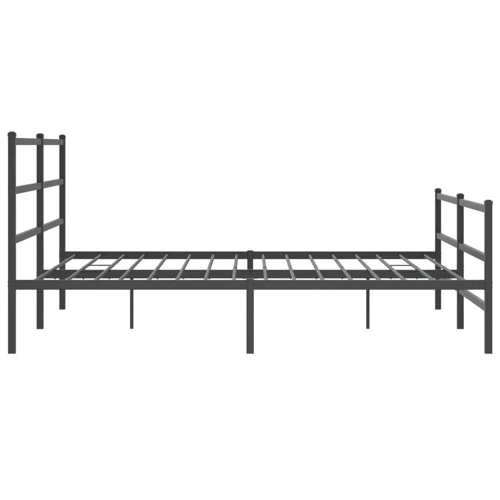 Giroletto con Testiera e Pediera Metallo Nero 180x200 cm 355387