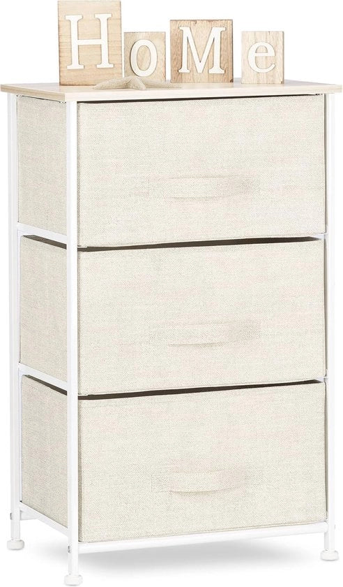 Scaffale a muro con 3 ante in tessuto - Soluzione di archiviazione compatta e decorativa, 73 x 45 x 30 cm, Beige