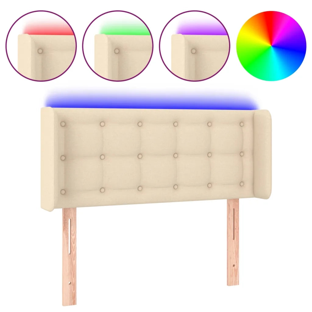Testiera a LED-Testata con LED Crema 83x16x78/88 cm in Tessuto 825411