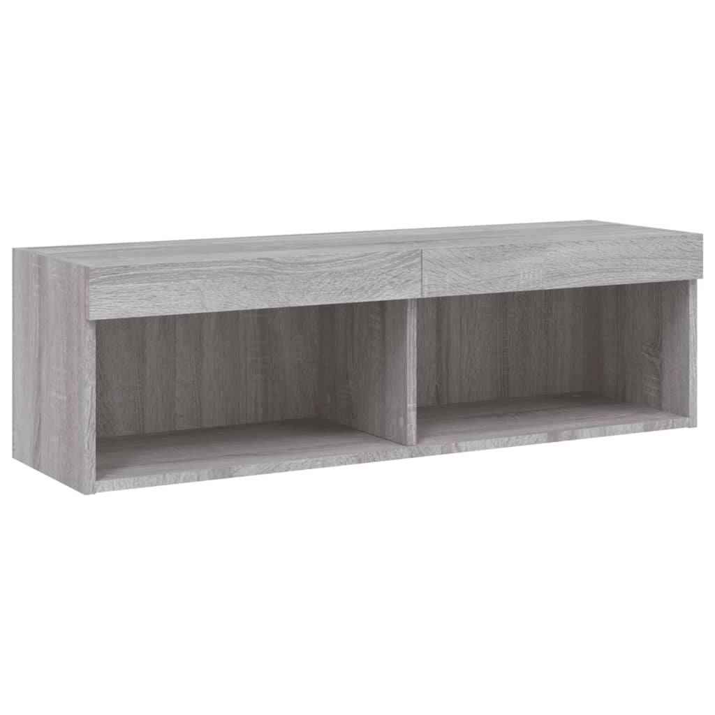 Mobile TV multimediale scaffale TV credenza mobile TV sala da pranzo soggiorno camera da letto con illuminazione a LED 6 pezzi legno ingegnerizzato Sonoma grigio 02_0029463