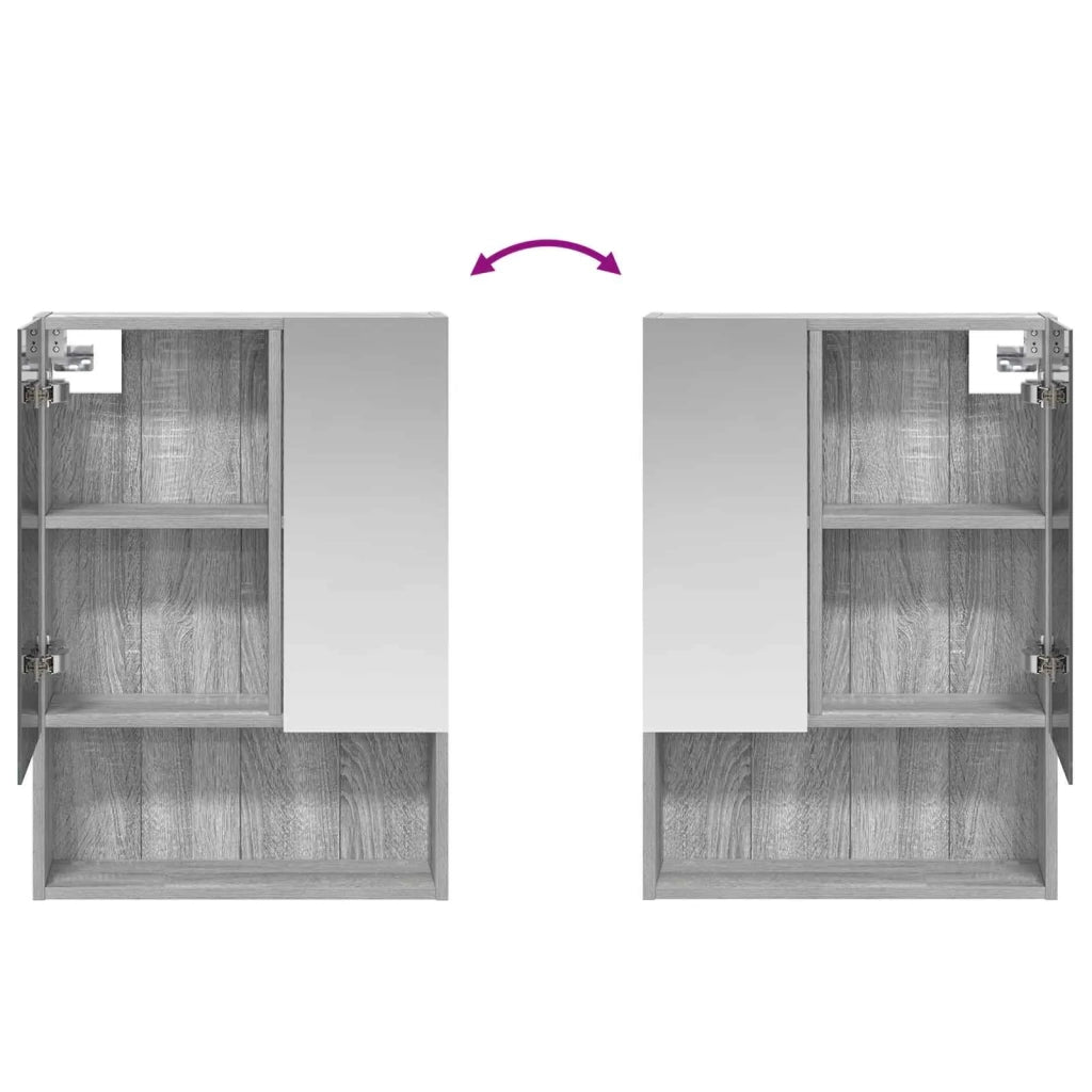 Mobiletto per specchio da bagno Grigio Sonoma 50 x 14,5 x 70 cm 889204