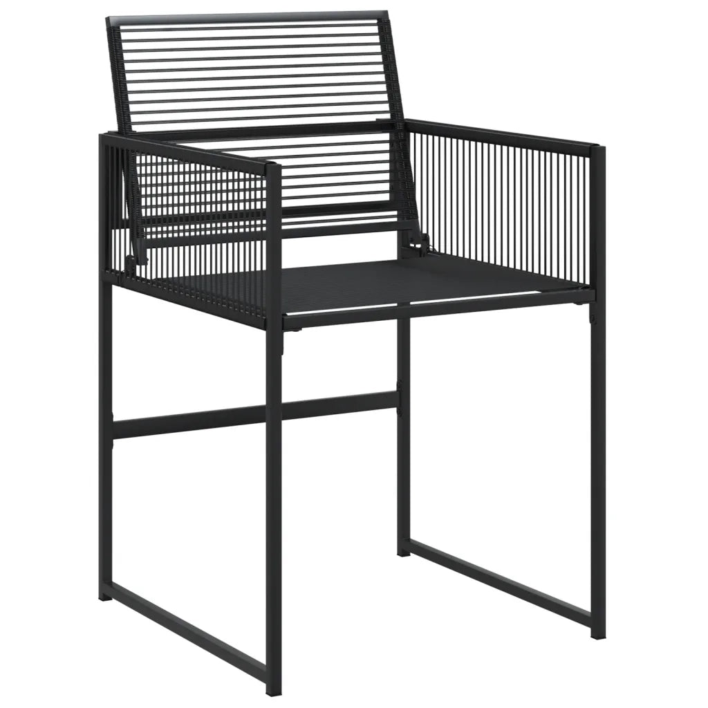 Set da Pranzo da Giardino 7 pz | Set Salotto da Giardino Nero in Polyrattan