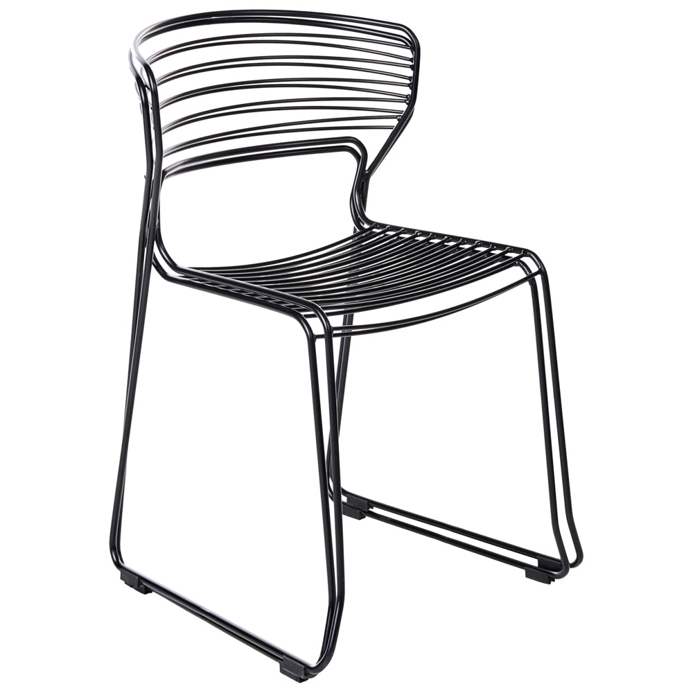 Set di 2 sedie da pranzo imbottite Design moderno Base in metallo nero design moderno