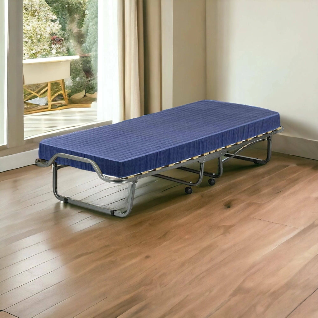 Letto pieghevole Nemesi, Brandina singola ortepedico e pieghevole, 100% Made in Italy, con materasso da 80x190 cm incluso