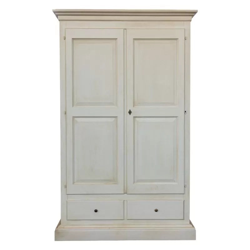 Armadio 2 porte legno shabby avorio anticato 125x61x200 - Mobili 2G