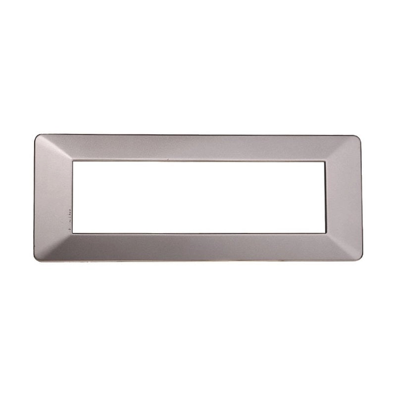Placca Plastica Serie Starlight 7P Colore Titanio Compatibile Con Vimar Plana
