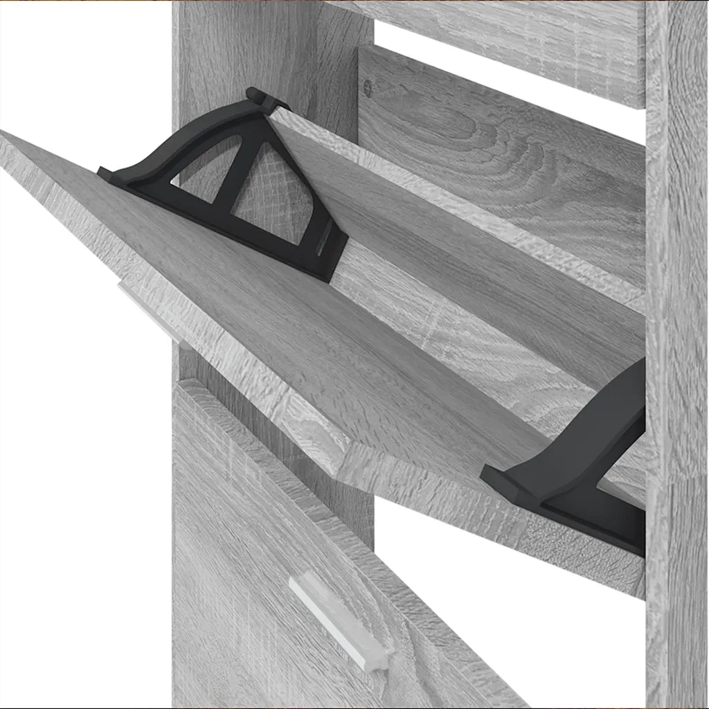 Scarpiera Grigio Sonoma 59x17x108 cm in Legno Multistrato