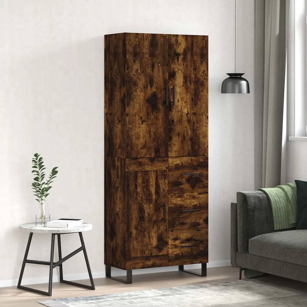Credenza Rovere Fumo  69,5x34x180 cm in Legno Multistrato 3196040