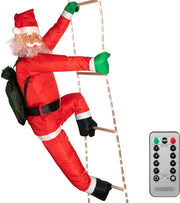 ® Babbo Natale con LED sulla Scala XXL 240cm Addobbi Natalizi Luminosi Interni ed Esterni Decorazioni Natalizie