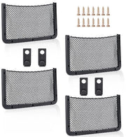 Organizzatore 4-dell'auto con rete elastica, borsa multifunzionale per utensili da cucina, camper, barche e uso domestico (rete elastica), Nero - 42 x 21 cm