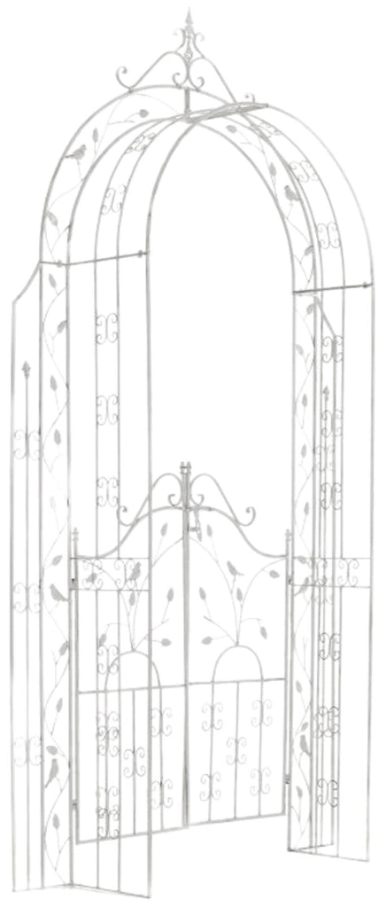 Arco per Rampicanti Grenada con Cancello bianco antico