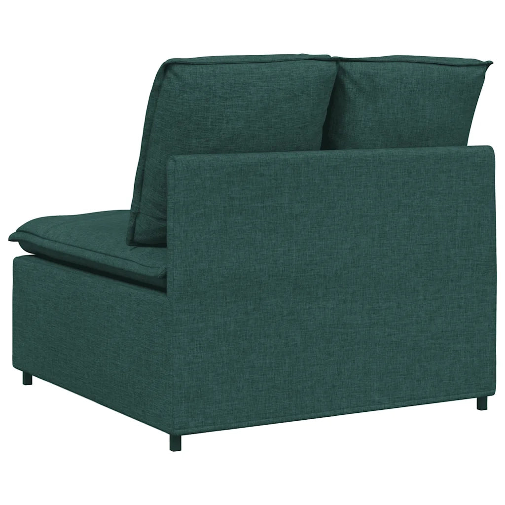 Modulo Centrale Divano Modulare con Cuscini Verde Scuro 100 cm