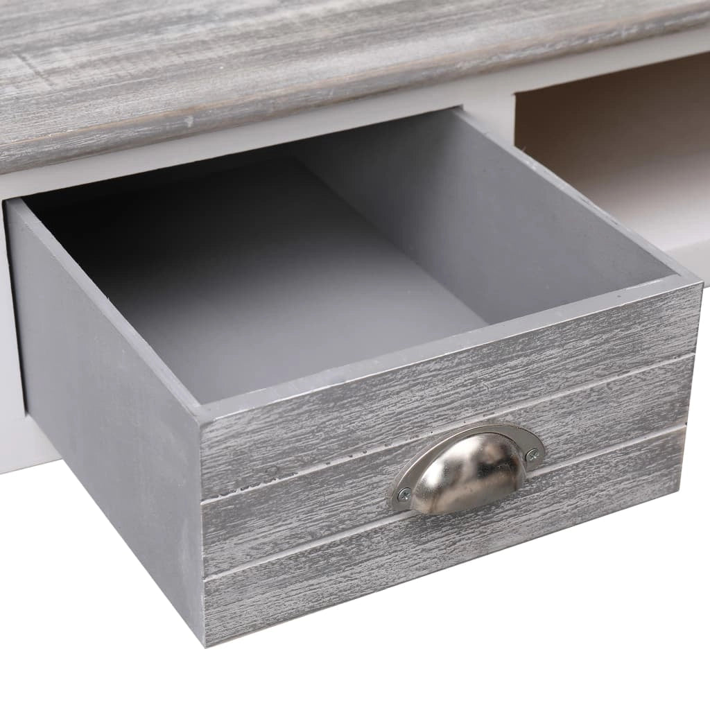 Scrivania tavolo postazione di lavoro mobile per computer studio 110 x 45 x 76 cm legno grigio 02_0023821