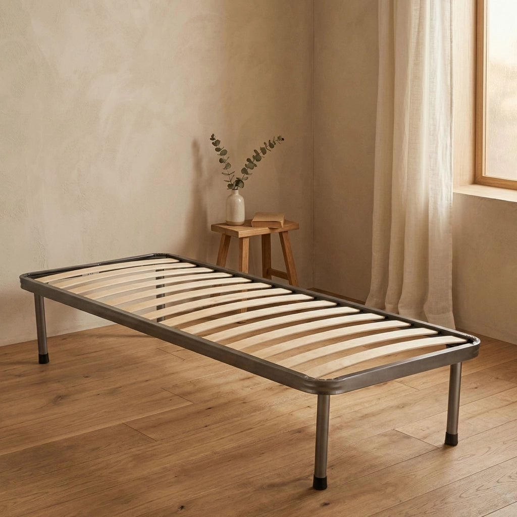 Rete letto singolo Ischia, Rete ortopedica a doghe, 100% Made in Italy, Cm 80x190h38, Antracite