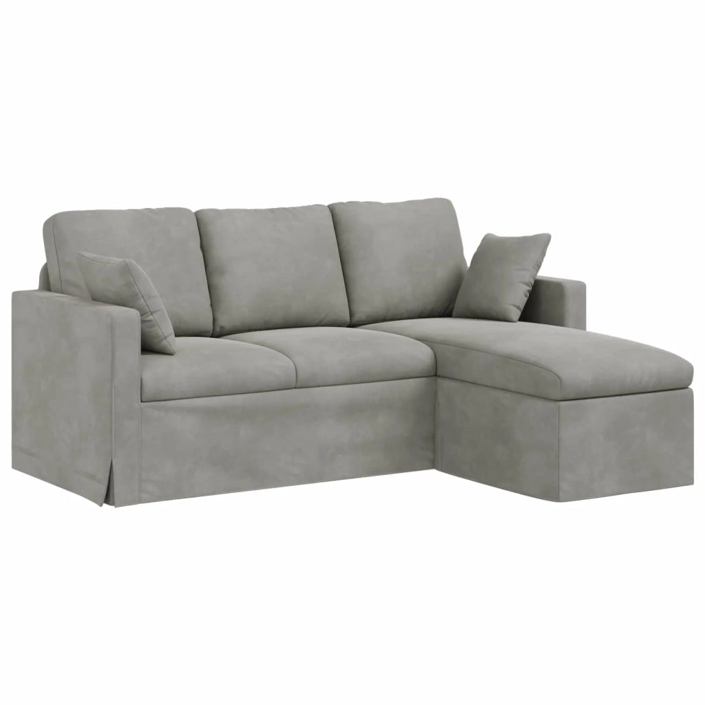 Divano Grigio chiaro 178 x 134 x 80 cm Velluto 42024449