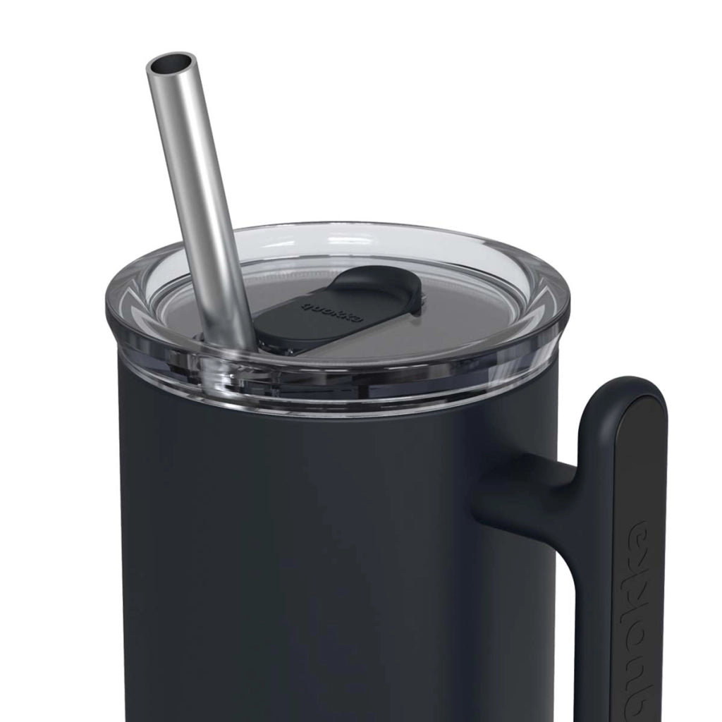 Bottiglia Termica 720ml Modello Umi con Cannuccia Integrata e Maniglia Nero Quokka