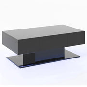 Tavolino rettangolare 110 x 60 x 40 cm atmosfera accogliente 2 livelli pratico contenitore stile contemporaneo MDF nero 20_0013879