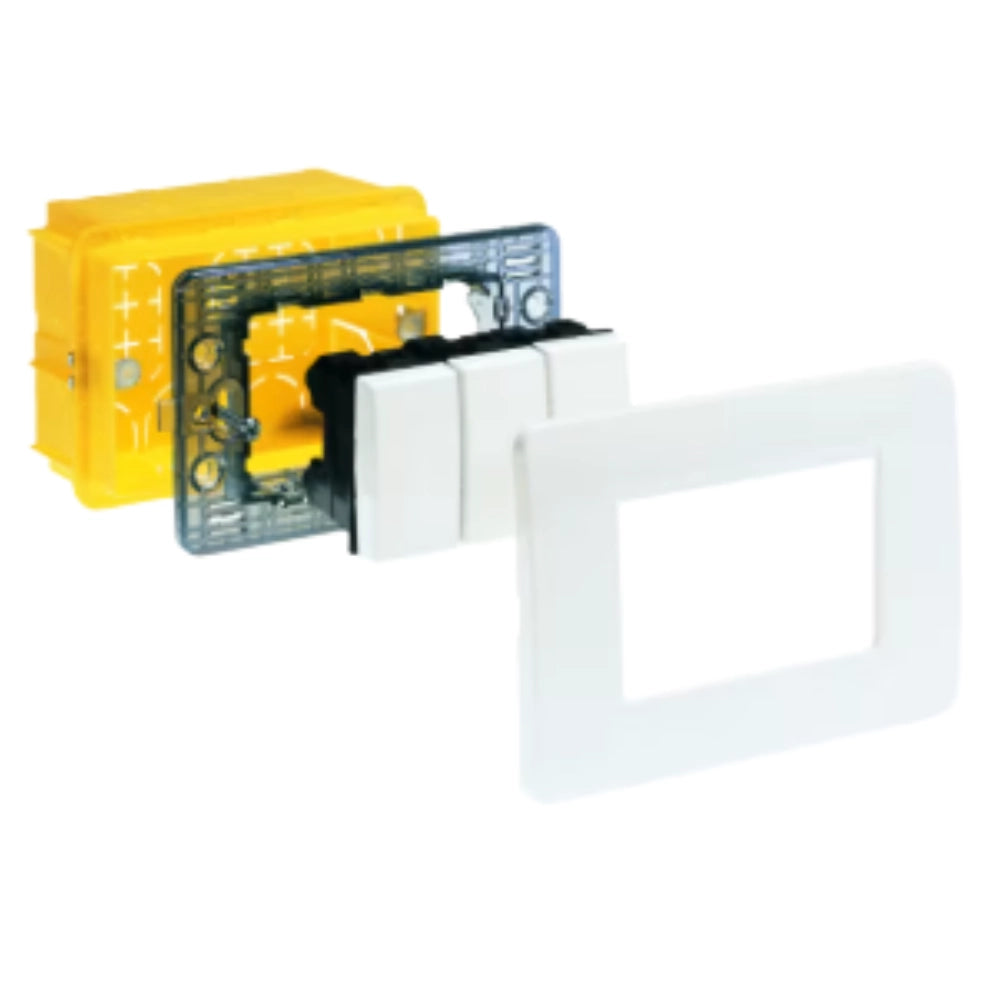 Bticino bti503e kit 10pz scatole incasso 3 moduli civili gialle