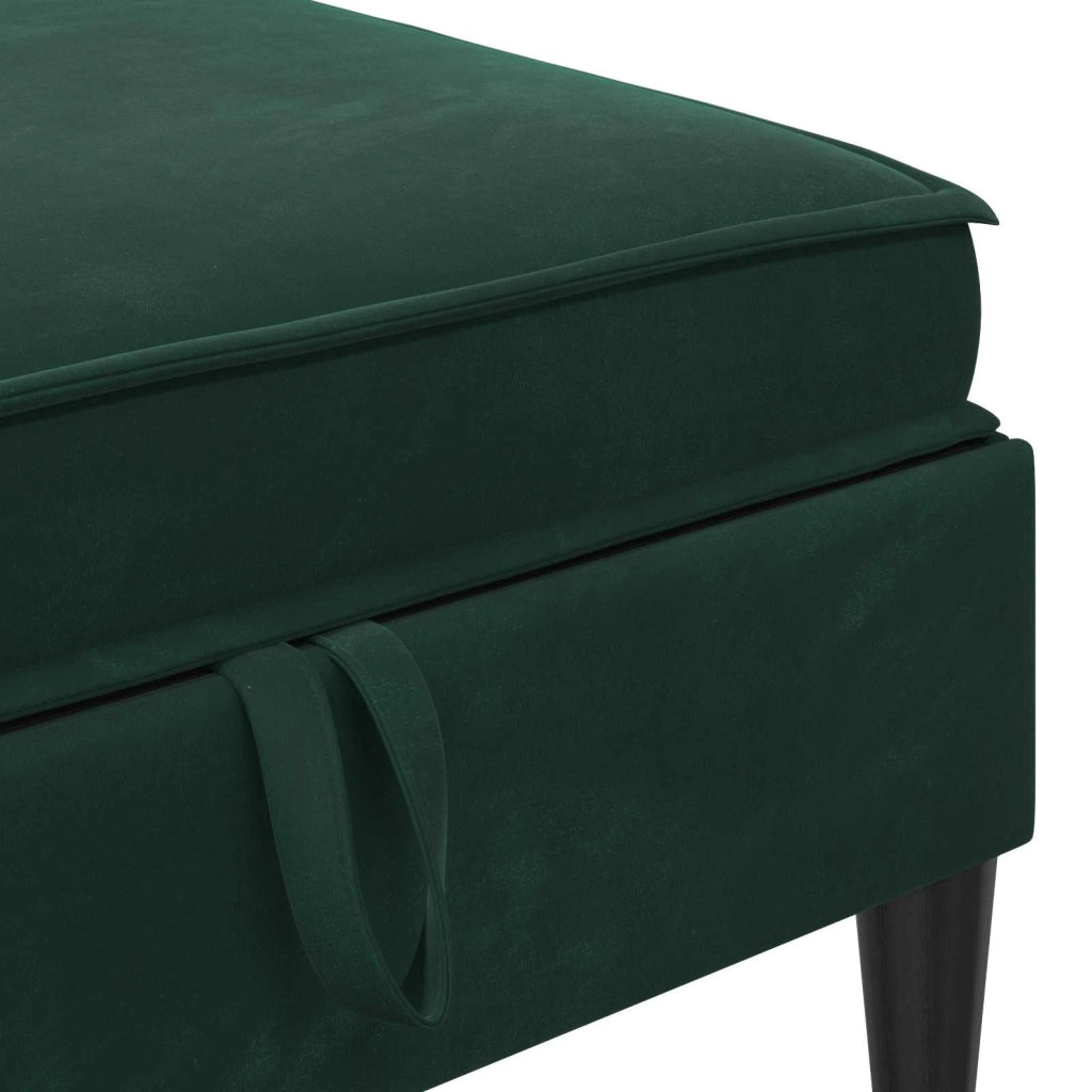 Pouf con Storage Verde Scuro Velluto 42027135