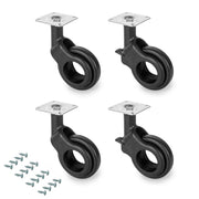 Kit 4 Ruote per Mobili Ø50 mm in Plastica e Acciaio Emuca Nero