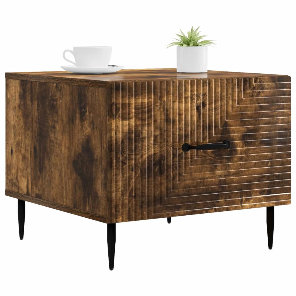 Tavolino da salotto | Tavolino da caff¨¨ | Tavolino da Soggiorno con cassetto Rovere Fumo 49 x 50 x 40 cm