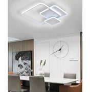 Trade Shop - Lampada Soffitto Plafoniera Led 48w Moderno 3 Quadrati Luce 6500k 4000k 3000k C31 -