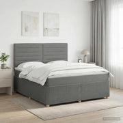Letto box spring con materasso Grigio Scuro 160 x 200 cm 3454425