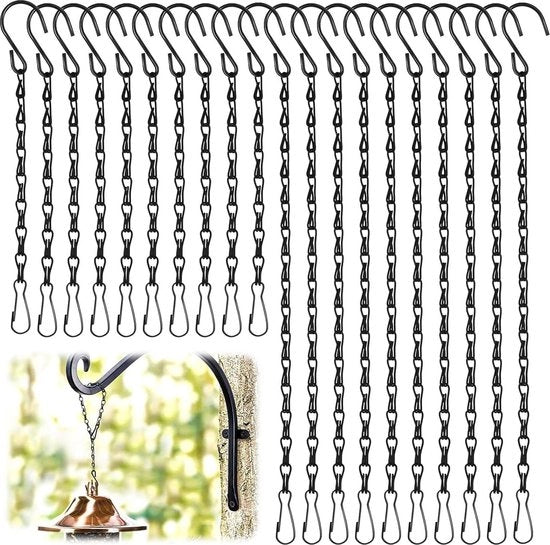 Hanger per piante 20 pezzi catenelle - appendi piante appendi vaso per piante dispensatore per uccelli lampioni giochi per vento biliardino da 24 cm a 50 cm metallo