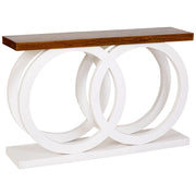 Tavolino da ingresso in legno bianco artigianale 120x30x75h cm