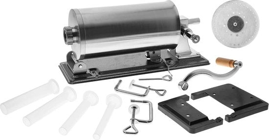 Worstmachine Manuale in Acciaio Inossidabile | 5 kg Macchina per Worsten Orizzontale per Worsten Fatti a Mano | Ideale per Cevapcici e Cannelloni