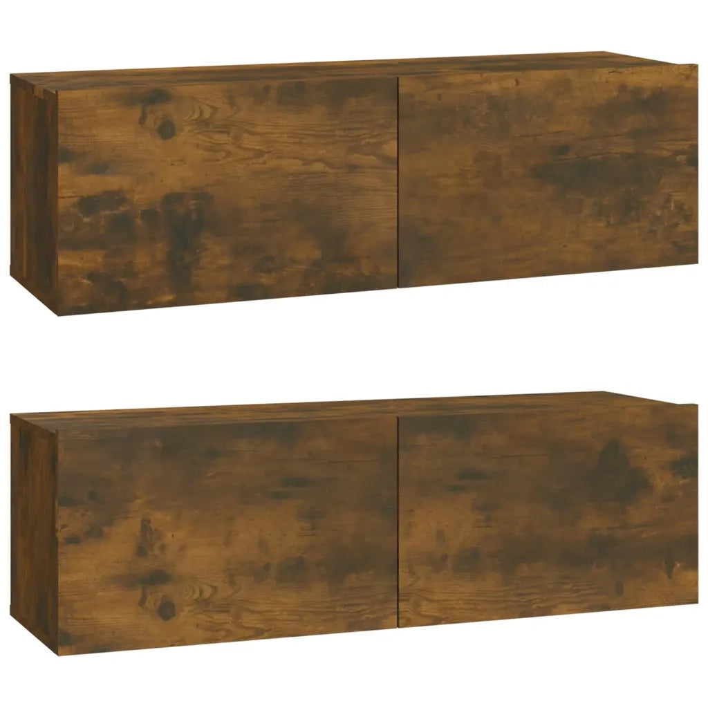 Set Mobili Porta TV 3 pz Rovere Fumo in Legno Multistrato 3114323