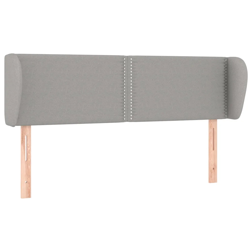 Testiera ad Orecchio-Testata con Orecchie Grigio Chiaro 147x23x78/88 cm in Tessuto 502753