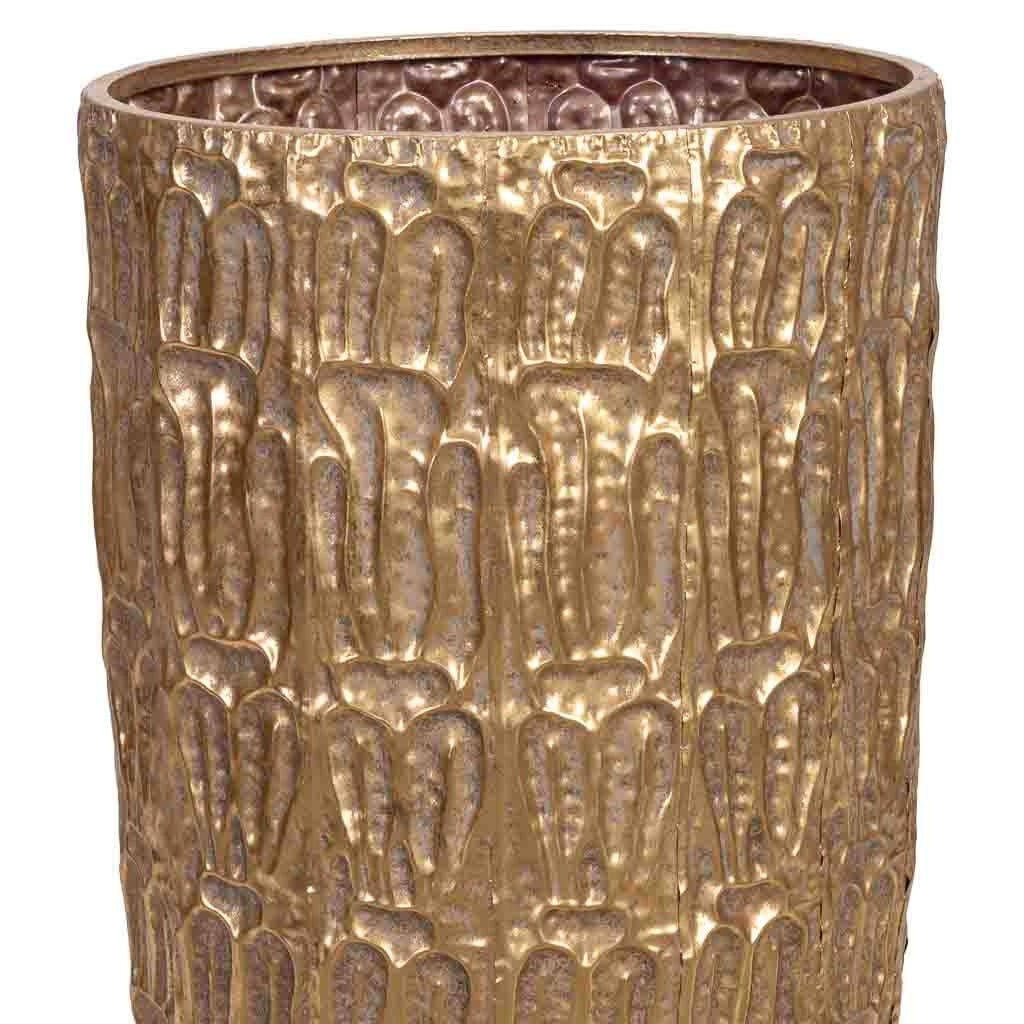 Vaso da fiori in metallo dorato 36x36x90h cm