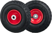 Set di pneumatici 3.00-4, 2 pneumatici, cerchio metallico, portata 100 kg, colore nero-rosso