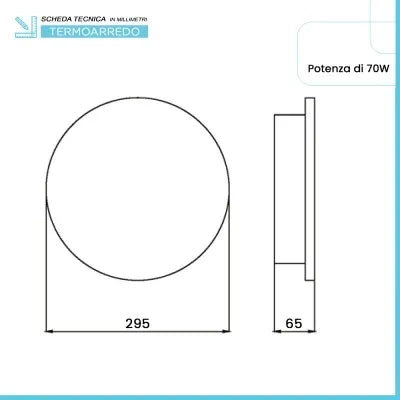 Scaldasalviette elettrico Cuzco 29,5 cm bianco lucido 70W in ceramica