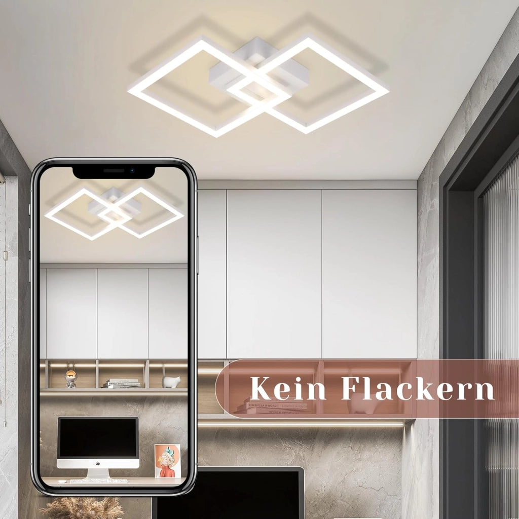 ZMH Lampada da soffitto plafoniera LED moderna bianca 24W per camera letto corridoio