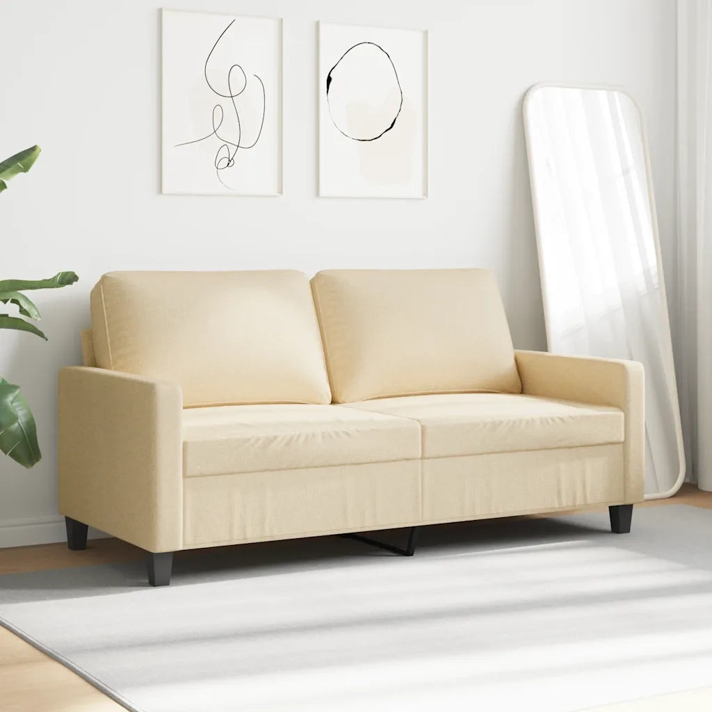 Divano a 2 Posti Crema 140 cm in Tessutocod mxl 82823