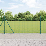 Recinzione Euro con 7 Post Flangiati 1x10 m Acciaio Zincato