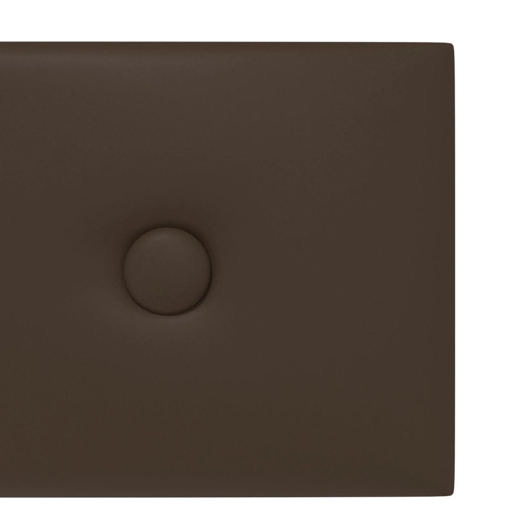 Testiera da Parete 12 pcs Marrone 60 x 15 cm Pelle Sintetica 42046516