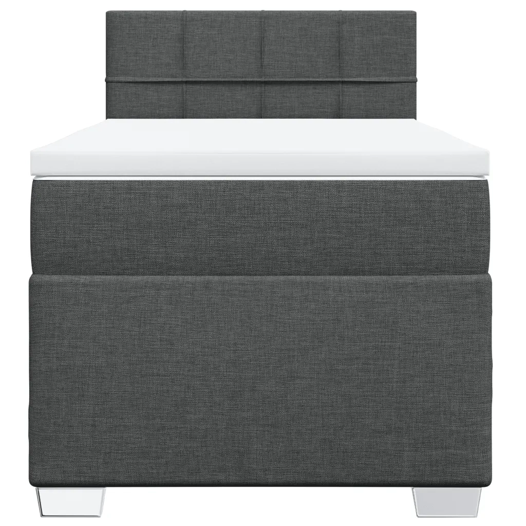 Giroletto a Molle con Materasso Grigio Scuro 90x190 cm Tessuto