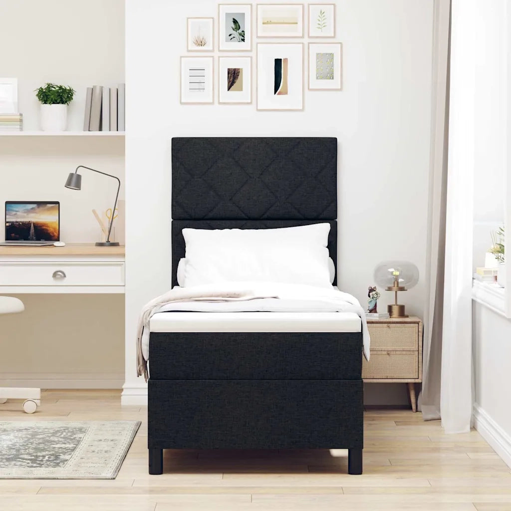 Letto a molle con materasso con led Nero 80 x 200 cm Tessuto 3342902