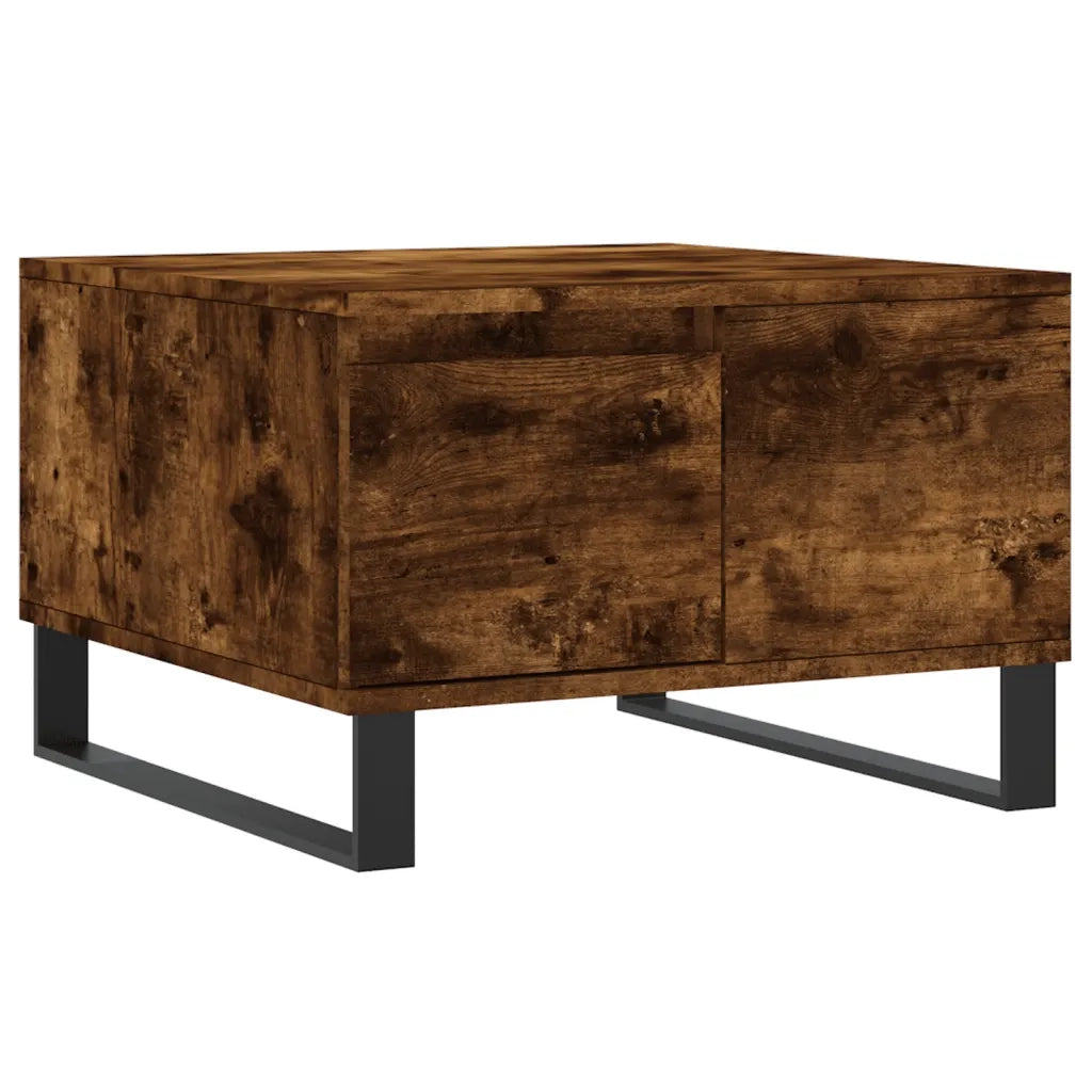 Tavolino da Salotto-Tavolino da soggiorno-Tavolo Rovere Fumo 55x55x36,5 cm Legno Multistrato 940046