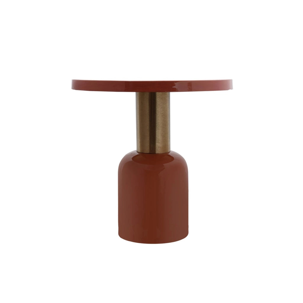 Tavolino Art Deco 125 in Metallo Color Corallo