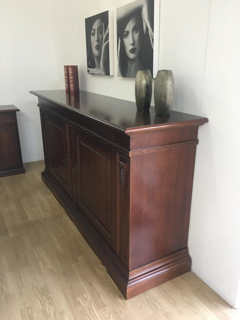 Madia credenza 2 ante in legno tinta noce l 213xp55xh109 - Mobili 2G